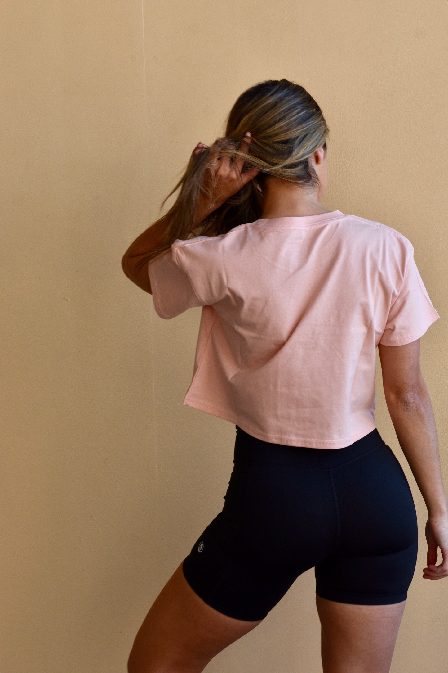 One Body, One Life Cropped Tee - Pale Pink